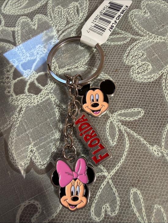 Disney Other - Disney Pink Bow Minnie & Mickey Florida Keychain